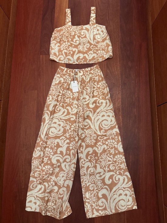 Greylin Pants - Cream and Chestnut Floral Pants/Top Set